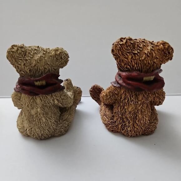Boyds Bears And Friends 6E/198 & 7E/160 You Belong To Me 2 Bear Set Red Scarf - Picture 4 of 16